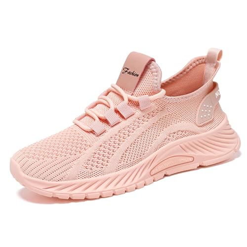 Damen Atmungsaktive Mesh Laufschuhe Mode Sneakers Bequeme Slip-On Urlaub Schuhe, rose, 35.5 EU von crazynekos