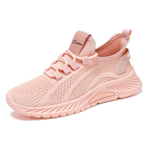 Damen Atmungsaktive Mesh Laufschuhe Mode Sneakers Bequeme Slip-On Urlaub Schuhe, rose, 37.5 EU von crazynekos