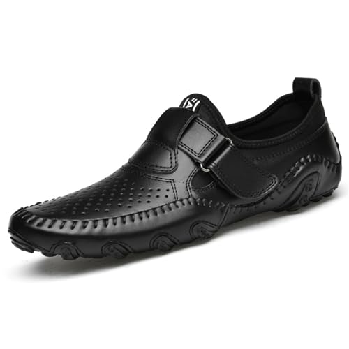 Herren-Sommerschuhe, weich, echtes Leder, Slipper, bequeme Wanderschuhe, Fahrschuhe, 1, 39 1/3 EU von crazynekos