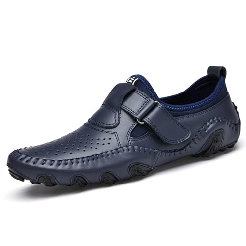 Herren-Sommerschuhe, weich, echtes Leder, Slipper, bequeme Wanderschuhe, Fahrschuhe, 4, 38 2/3 EU von crazynekos