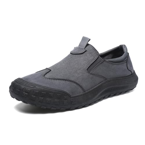 Herren rutschfeste wasserdichte Outdoor-Wanderschuhe Slip-on Bequeme Arbeitsschuhe Herren Freizeitschuhe, grau, 40 2/3 EU von crazynekos