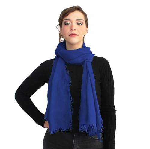 creazioni unique Bambus Schal Damen MADE IN ITALY - Frühling/Sommer Accessoire - Bamboo Scarf Women - Schals & Tücher für Damen (Königsblau) von creazioni unique