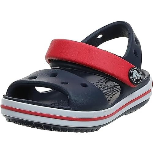 Crocs Crocband Sandalen – Unisex Kindersandalen – Leicht und mit sicherer Passform – Navy/Rot – Größe 27-28 von Crocs