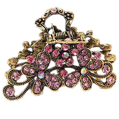 cuhair 1 Stück DIY handgemachte Strass Haarschmuck Blatt Blume Vintage Frauen Mädchen Haarspange Haarspange Haarzubehör (rosa) von cuhair