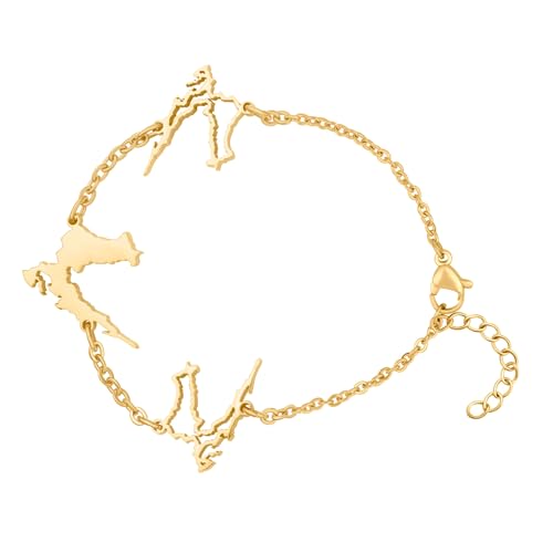 d'origine Kroatien Landkarten Armband Gold Unisex Damen Herren, Kroatischer Schmuck, Kroatisches Armband, Kroatien Flaggen Schmuck von d'origine