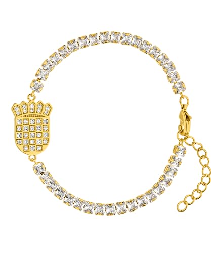 d'origine Kroatien Wappenarmband, Kroatien Zirkonia Armband, Kroatien Kette, Kroatien-Flaggenkette, Kroatien-Schmuck, Kroatien Schmuck für Damen Gold von d'origine