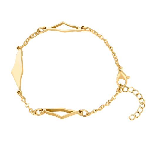 d'origine Palästina Landkarten Armband Gold Unisex Damen Herren, Palästinensischer Schmuck, Palästinensisches Armband, Palästina Flaggen Schmuck von d'origine