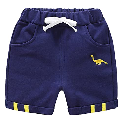 dPois Baby Junge Shorts Kurze Hose Jerseyshorts Freizeitshorts Baumwolle Joggingshose mit Kordelzug Kleinkind Sommer Outfits Marineblau 104-110/4-5 Jahre von dPois