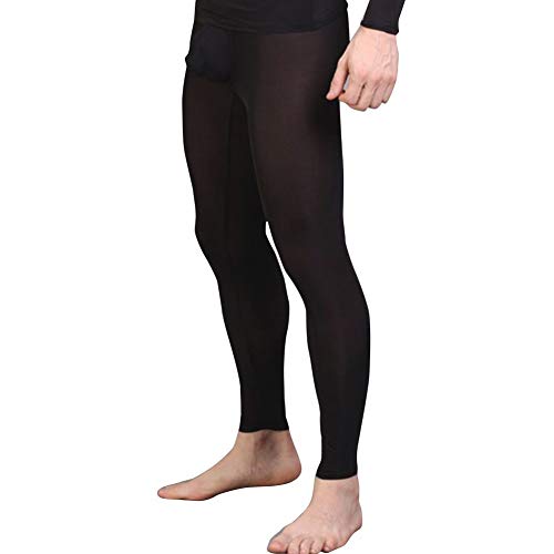 dPois Herren Strumpfhose Durchsichtig Leggings Semi Transparent Lange Strümpfe Männer Leggings Pantyhose Unterhose mit Weichbund Unterwäsche Nachtwäsche Schwarz XL von dPois