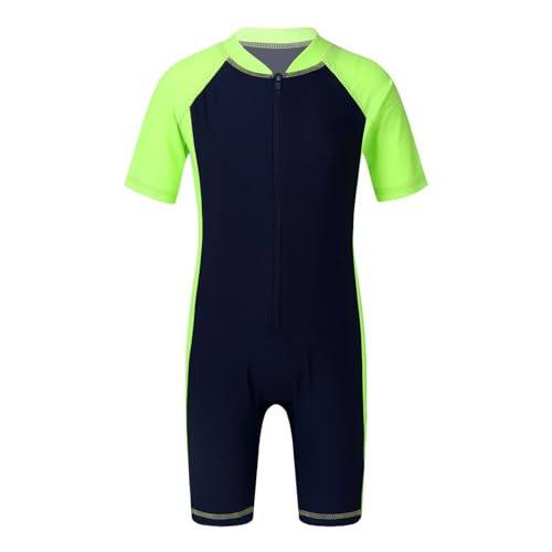 dPois Kinder Jungen Badeanzug Einteiler Badebekleidung mit Bein Reißverschluss Kurzarm Badeshirt Kleinkind Schwimmanzug Sonnenschutz Badenmode Marineblau&Fluorescen 140-152/10-12 Jahre dPois Kinder Jungen Badeanzug Einteiler Badebekleidung mit Bein Reißverschluss Kurzarm Badeshirt Kleinkind Schwimmanzug Sonnenschutz Badenmode Marineblau&Fluorescen 140-152/10-12 Jahre von dPois