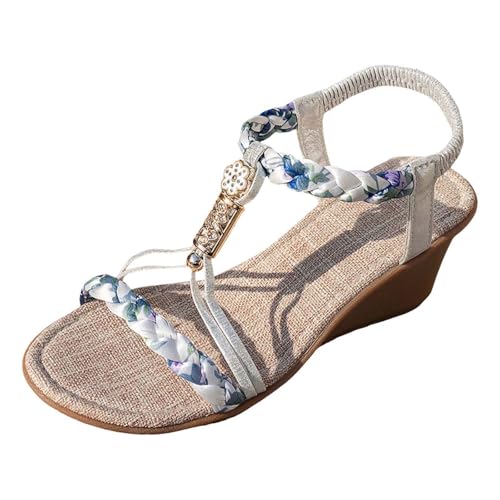 dafeyuing Plateau Sandalen Damen Sommer Espadrilles Freizeit Keilabsatz Sandaletten mit Strass Bohemia Offene Strandsandalen Casual Ankle Elastic Flip Flops Sommerschuhe Bequem dafeyuing Plateau Sandalen Damen Sommer Espadrilles Freizeit Keilabsatz Sandaletten mit Strass Bohemia Offene Strandsandalen Casual Ankle Elastic Flip Flops Sommerschuhe Bequem von dafeyuing