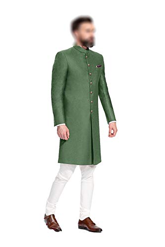 daindiashop-USA Indischer Jodhpuri-Achkan-Anzug für Herren, Hochzeit, Sherwani, Partykleidung, Bhandgala-Outfit, Grün , 40 daindiashop-USA Indischer Jodhpuri-Achkan-Anzug für Herren, Hochzeit, Sherwani, Partykleidung, Bhandgala-Outfit, Grün , 40 von daindiashop-USA