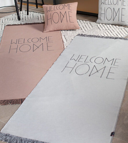 David Fussenegger Läufer „Welcome Home“ mit Fransen, 75 x 200 cm von david fussenegger