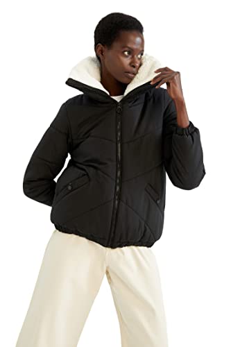 DeFacto Gesteppt Mantel Für Damen Steppjacke für Damen Black,XL von DeFacto