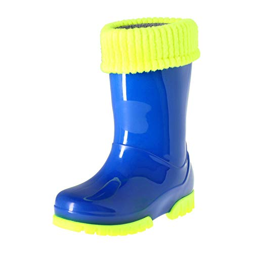 DEMAR Kinder Gummistiefel gefüttert TWISTER LUX FLUO (22/23, blau) von DEMAR