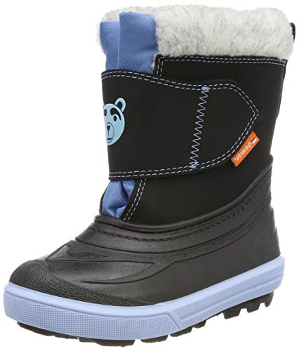 DEMAR Kinder Winterstiefel mit WOLLE gefüttert BEAR (22/23, schwarz/blau) von DEMAR