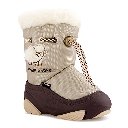 DEMAR Kinder Winterstiefel mit WOLLE gefüttert LITTLE LAMB (26/27, beige) von DEMAR