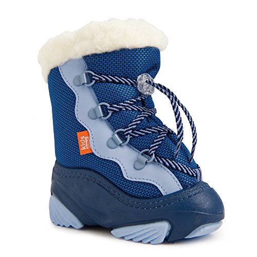 DEMAR Kinder Winterstiefel mit WOLLE gefüttert SNOWMAR (26/27, blau) von DEMAR