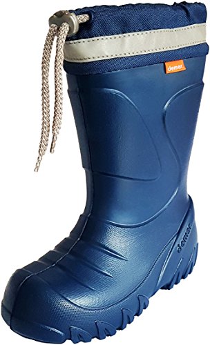 demar. Kinder Mädchen Jungen Gummistiefel Wolle gefüttert Regenstiefel leichtes Eva Material Blau 26/27 EU von DEMAR