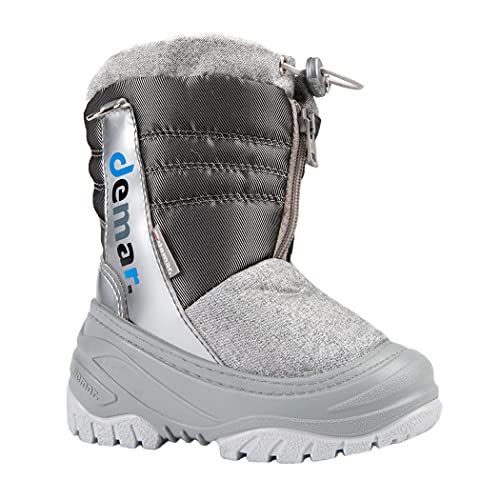 DEMAR. Kinder Winterstiefel mit Wolle gefüttert Teddy (22/23, silber) von DEMAR