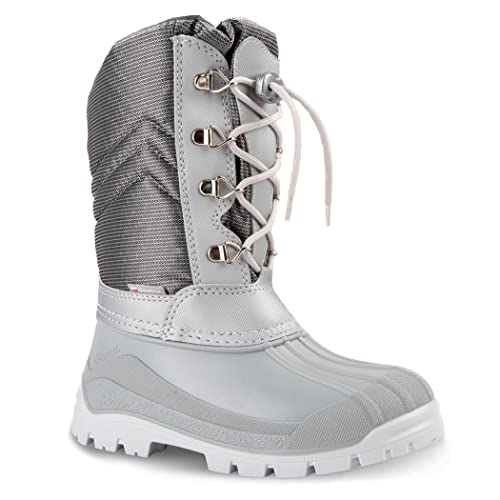 DEMAR. Winterstiefel Winterschuhe mit herausnehmbaren Innenschuhen Voyager (Silber, 25/26) von DEMAR