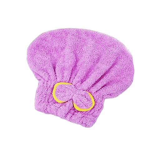 dijiusidy Duschhaube verdicken Mikrofaserhaar schnell trocknend Badehut Bowknot Dekoration SPA Soft Wraps Handtuch Zubehör für Zuhause, Violett von dijiusidy