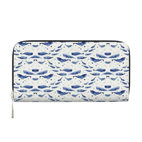 dkkuvt Kleine blaue Wal-Schwimm-Druck, modische funktionelle Ledergeldbörse für Damen, lässige Clutch, Geldbörse, Reisebrieftasche, Schwarz, Einheitsgröße, Kunst dkkuvt Kleine blaue Wal-Schwimm-Druck, modische funktionelle Ledergeldbörse für Damen, lässige Clutch, Geldbörse, Reisebrieftasche, Schwarz, Einheitsgröße, Kunst von dkkuvt