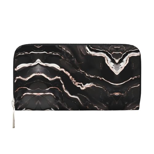 dkkuvt Schwarzes, rotgoldenes Marmor-Druck, modische funktionelle Ledergeldbörse für Damen, lässige Clutch, Geldbörse, Reisebrieftasche, Schwarz, Einheitsgröße, Kunst dkkuvt Schwarzes, rotgoldenes Marmor-Druck, modische funktionelle Ledergeldbörse für Damen, lässige Clutch, Geldbörse, Reisebrieftasche, Schwarz, Einheitsgröße, Kunst von dkkuvt