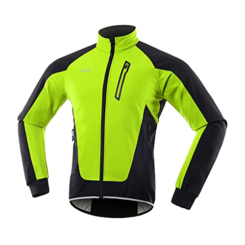 doorslay Herren Fahrradjacke Fahrradtrikot Wasserdichte Atmungsaktive Warm Fleece Jacke MTB Fahrradfahren Laufen Herbst Winter Jackenmantel für Radfahren Laufen von doorslay