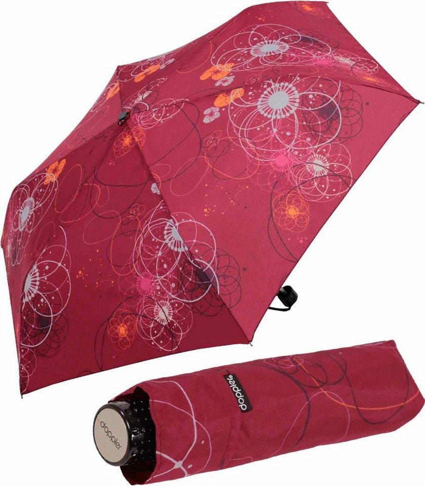 doppler® Taschenregenschirm Super-Mini Havanna Damen - Barcelona, besonders leichter und kleiner Schirm, passt in jede Tasche von doppler®