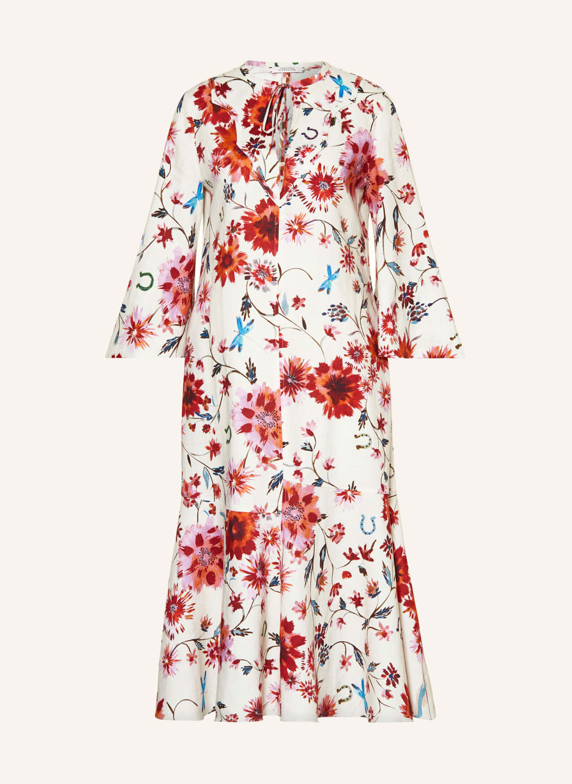 Dorothee Schumacher Leinenkleid Floral Ease Ii Dress weiss von dorothee schumacher