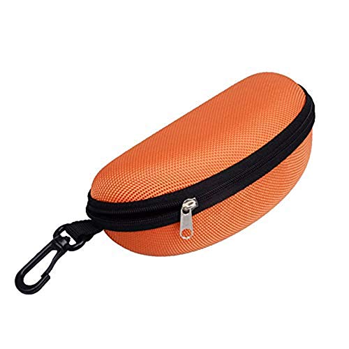 dragonaur-home decor Tragbares Brillenetui mit Reißverschluss, mit Gürtelclip, Muschelschale, Augenbrille, Sonnenbrille, Schutzhülle, Hartschale, Brillenreißverschluss, Orange von dragonaur-home decor