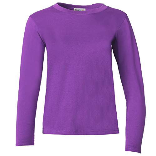 dressforfun 901005 Damen Basic Longsleeve Langarmshirt, Baumwolle, Rundhalsausschnitt - Diverse Farben und Größen - (Lila | M | Nr. 304141) von dressforfun