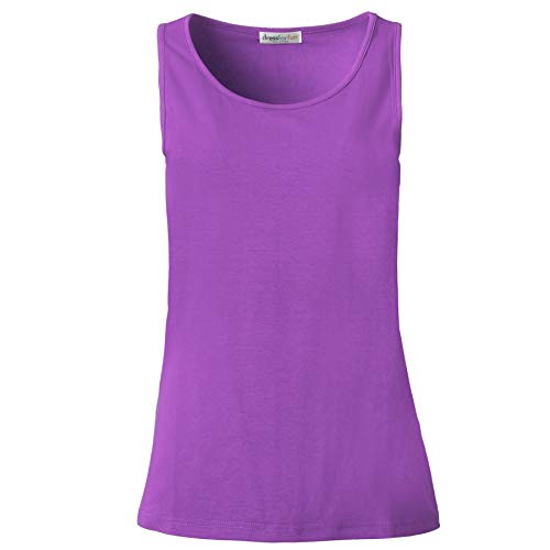 dressforfun 901024 Damen Basic Top, Tank Top Trägertop, Baumwolle - Diverse Farben und Größen - (Lila | M | Nr. 304521) von dressforfun