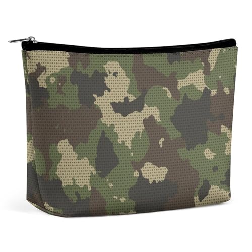 Make-up-Tasche, personalisierte Kosmetiktasche für Damen, Camouflage-Textur, 7.3cm L x 15cm W x 5.9cm H, Kulturbeutel von ducanll