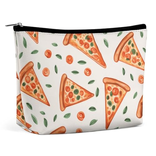 Make-up-Tasche, personalisierte Kosmetiktasche für Damen, Pizza-Huhn-Muster, 7.3cm L x 15cm W x 5.9cm H, Kosmetiktasche von ducanll