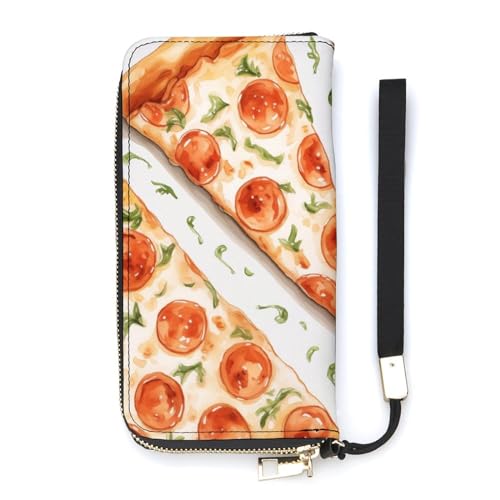 ducanll Damen-Geldbörse mit mehreren Kartenfächern und Handyfach, Pizza-Muster, 20cm length, 10.5cm width, 2.1cm thickness von ducanll