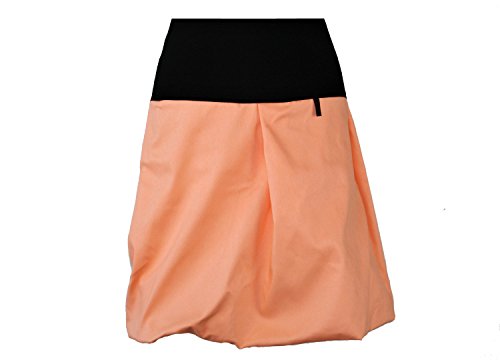 dunkle design Damen Ballonrock Jeansrock Jeans Farbe Midi oder Knielang nach Wahl (Orange Peach, XXL 46) von dunkle design