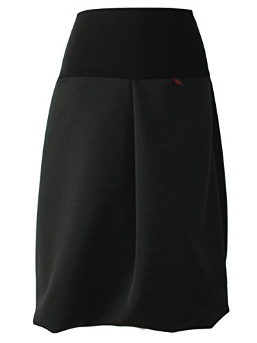 dunkle design Damen Rock A-Linie Ballonrock Jersey Scuba (XXL 46, Schwarz 65cm) von dunkle design