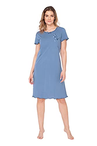 e.FEMME® Damen Nachthemd 807 (Blau, 40) von e.FEMME