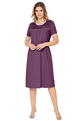 e.FEMME Damen Nachthemd Dolly 1658 aus Baumwolle (Aubergine, 50) von e.FEMME