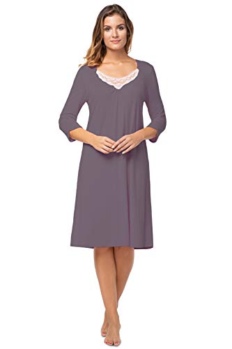 e.FEMME Damen Nachthemd Eliza 684 aus Baumwolle und Modal (Taupe, 40) von e.FEMME