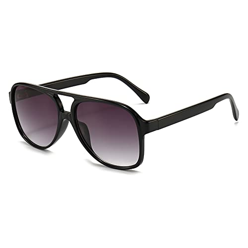 eiTurlutz Klassische Vintage Sonnenbrille für Damen Herren，UV400 Schutz（schwarz/grau） von eiTurlutz