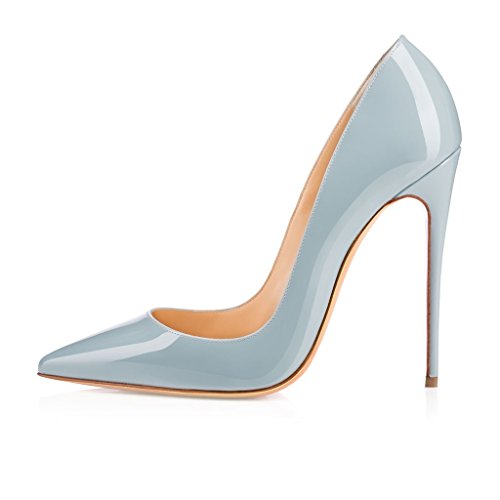 elashe Damen High Heel Pumps | 12cm Spitze Zehen Stiletto | Geschlossen Pumps Blau EU37 von elashe