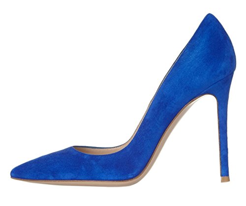 elashe Spitze Damen Pumps | Bequeme Stilettos | Elegante High Heels blau EU40 von elashe