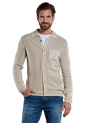 engbers Herren Herren Cardigan strukturiert, 34141, 34141, Braunbeige in Größe 4XL von engbers