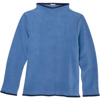 Fleecepullover mit Vulkankragen aus Bio-Baumwolle, jeansblau/nachtblau von Waschbär