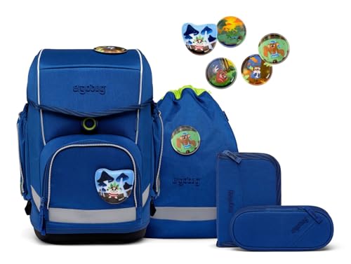 ergobag Unisex Kinder Kinderrucksack, WaldmonstBär-Dunkelblau, Einheitsgröße von ergobag