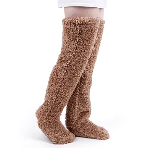 Damen Kniestrümpfe Plüsch Overknee Socken Flauschig Damen Strümpfe Stulpen Teddy lange Beinwärmer Winter Warme Schlafsocken - Frauen Schlafen Zuhause Wintersocken Weihnachten Gift für Damen Mädchen Damen Kniestrümpfe Plüsch Overknee Socken Flauschig Damen Strümpfe Stulpen Teddy lange Beinwärmer Winter Warme Schlafsocken - Frauen Schlafen Zuhause Wintersocken Weihnachten Gift für Damen Mädchen von errcom
