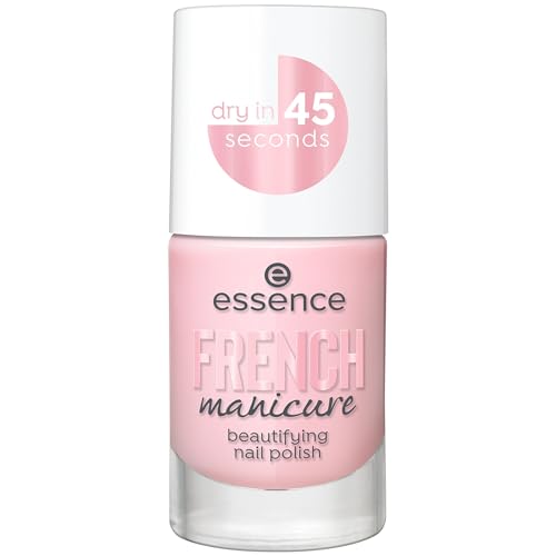 essence cosmetics FRENCH manicure beautifying nail polish, French Maniküre, Nr. 04 Best FRENCHS Forever, pink, natürlich, transluzent, glänzend, ohne Aceton, vegan, Mikroplastik Partikel frei (10ml) von essence cosmetics